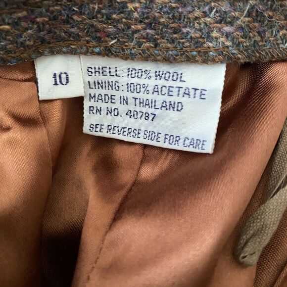Vintage Reed Roberts Brown Wool Suit Jacket Skirt Lined Tailored Set Sz 10 - Picture 9 of 10